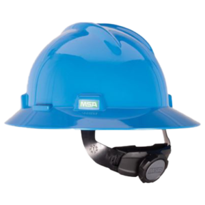 Casco con ala y matraca azul