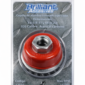 CEPILLO DE COPA DE 3" ALAMBRE TRENZADO